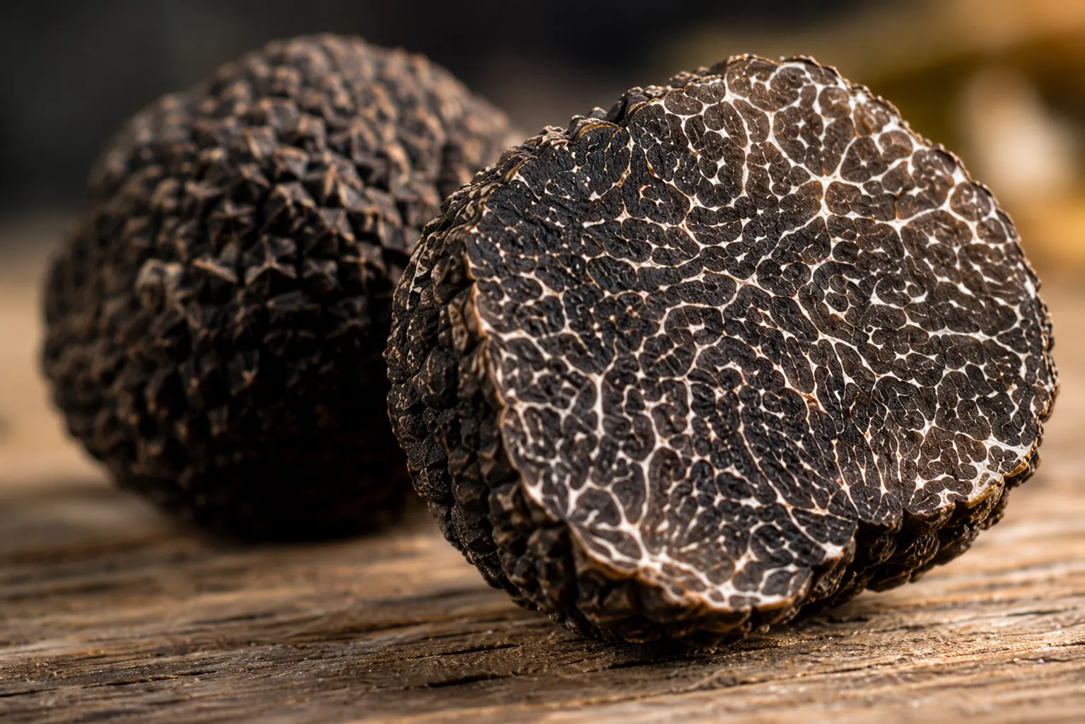 Gros plan d’une Truffe Noire du Canigó